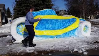 Snow sculpture REWIND - Time laps painting of 2017.