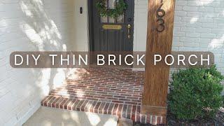 DIY THIN BRICK PORCH | How to Lay Brick Veneer on Concrete