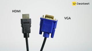 Yeshold HDMI to VGA Adapter Connector Cable for Gold Male 1.8M - Gearbest.com