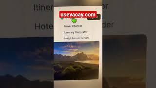 Plan Your Dream Vacation with Usevacay.comThe Ultimate AI-Powered Travel Assistant! #ai