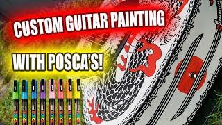 Custom guitar painting with POSCA PAINT PENS!