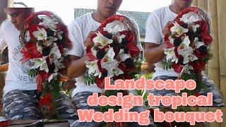 Landscape design tropical Wedding bouquet |with handmade native neto balls