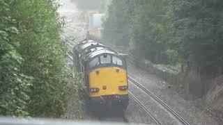 37425 'Concrete Bob' and 37607 on a wet afternoon