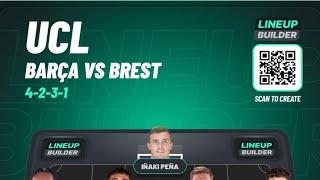 FC Barcelona vs Brest: Predicted Lineup Tactics | Match Preview