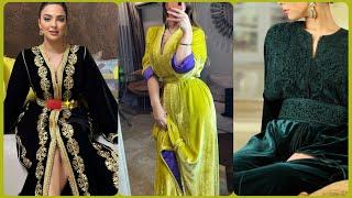 اخر ما كاين  وأرررروع الموديلات قفطان و تكشيطة  الموبرة / المخمل Caftan velour