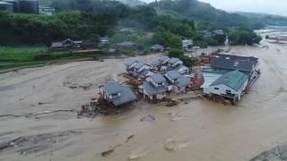 Kyushu flooding - Kyodo News drone footage - July 2017 - 2/4