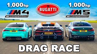 Bugatti Chiron Super Sport v 1,000hp BMW M4 and M5: DRAG RACE