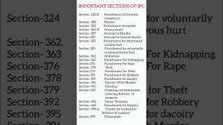 Important sections of IPC.   #ipc #law #crpc #legal #punjab #india #lawyer #advocate