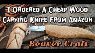 I Ordered A Cheap Wood Carving Knife From Amazon| Beaver Craft #woodcarving #carving #beginner