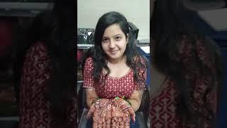 #my cute bride # Risha is in red lahenga is done by Bharti makeover ️
