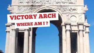 Taking a walk down the path of the Victory Arch in Newport News, VA