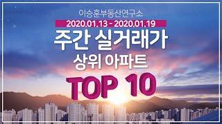 주간 실거래가 상위 아파트 TOP10::1월 3주차 [ 실거래가조회 ] - 이승훈부동산연구소부동산