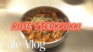 Day in a Life Korean Cafe Vlog 3 Rose TTeokbokki Recipe