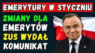 UWAGA: EMERYTURY W STYCZNIU 2025  DUŻE ZMIANY DLA EMERYTÓW! DATY I KWOTY!  ZUS WYDAŁ KOMUNIKAT! 