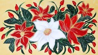 Christmas Flower Painting / Easy Acrylic Painting / Ree Art