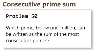 Project Euler: Problem 50 (C/C++)