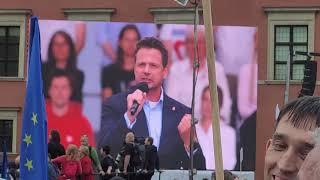 Rafał Trzaskowski Plac Zamkowy Warszawa / Wiec 4 Czerwca 2024 Roku / Wiec Donalda Tuska Plac Zamkowy