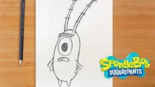 Dibujos Fáciles #01 - Cómo Dibujar a Plankton de Bob Esponja ️