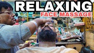 ASMR fore head massage with tapping face massage cleansing by Indianbarber Sarwan