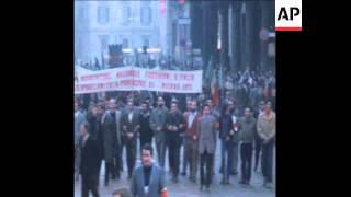 SYND 10/10/1971 Neo Fascist and Anti Fascist demonstrations in Milan