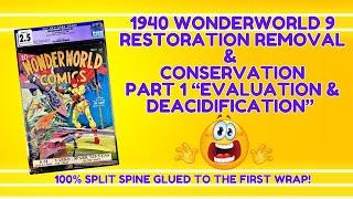 "Restoring a Rare 1940 Wonderworld 9 Comic Book! Slab Removal, Inspection & De-Acidification" Part 1