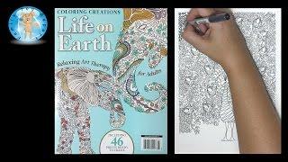 Coloring Creations Life on Earth Adult Coloring Book Magazine Peacock - Family Toy Report