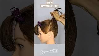 SO EASY! DIY WOLFCUT 2024 #haircuttutorial #wolfcut #layeredhaircut  #shortvideo #hair