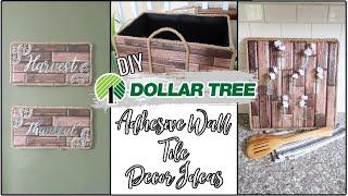 DOLLAR TREE DIY | ADHESIVE WALL TILE | DECOR IDEAS 2020!