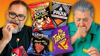 Mexican Dads Try to Eat the SPICIEST Chips!