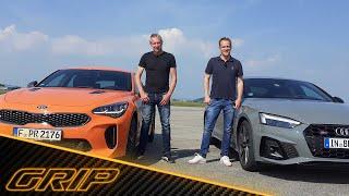 Helden aus der zweiten Reihe: Kia Stinger GT vs. Audi S5 Sportback TDI  | GRIP