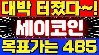 세이코인 전망  대박 터졌다~! 목표가는 485  #세이 #세이코인