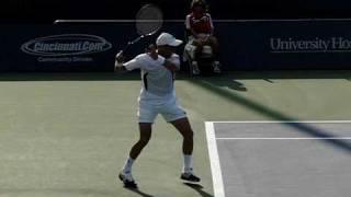 Nikolay Davydenko Wins the Point with a Big Forehand