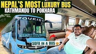 KATHMANDU to POKHARA Bus Journey | Nepal's LUXURY Bus  | BUS hai ki MOVIE THEATRE 