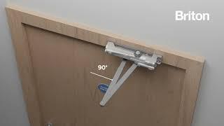 How to install the Briton 2003V Door Closer in a Transom Mount (Fig 61.) fixing position