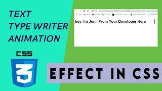 Typing Text Animation || Typewriter Animation Using pure CSS || typing Animation