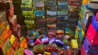 100 dyed blocks of strengthshop chalk / thank you 20k YT / collab with @CrunchyASMR84 