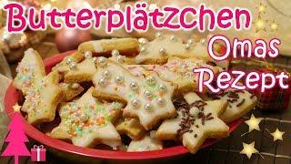 Omas Butterplätzchen | Ausstechplätzchen | Weihnachtsplätzchen mit Zuckerguss