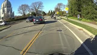 Motorcycle scenic Sheridan Road - from Irving Park to Fort Sheridan