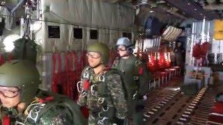 PMC and U.S. Marines 3rd Recon personnels HALO jump from KC130J over Luzon, Philippines