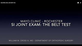 Sacroiliac (SI) Joint Belt Test