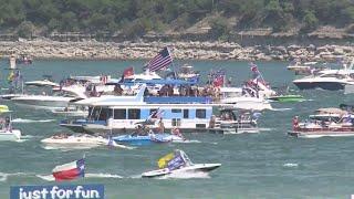 Trump supporters hold boat parade at Lake Travis Saturday morning