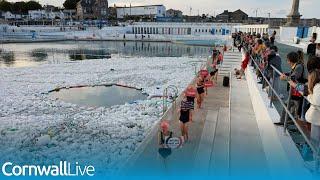 Jubilee Pool filled with 8,000 plastic bottles