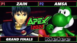 Apex 2022 GRAND FINALS - Zain (Marth) Vs. aMSa (Yoshi) - SSBM Melee Tournament