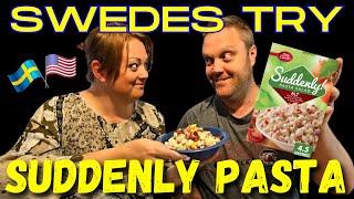 First time!! Swedish couple try Betty Crocker Pasta salad kit!!