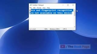 Fix Face And Fingerprint Recognition Are Not Available On This Device In Windows 10