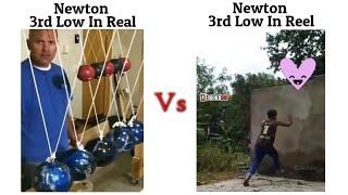 Newton 3rd Law in Real Vs Newton 3rd Law In Reel !! Memes #viralmemes #meme