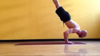 Jump back: Floating pushup to chaturanga