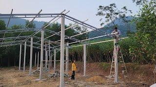 Complete welding of pig barn roof frame