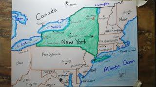 How to draw New York map easy SAAD