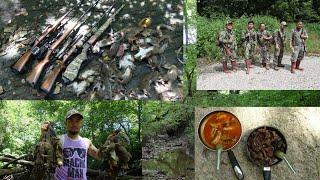 Hunting squirrel with 22 Long Rifle cooking and eating..